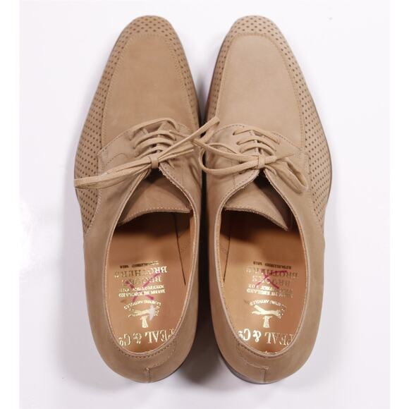 Peal & Co Brooks Brothers Beige Nubuck Brogue Suede Oxford Shoes UK 7.5 - US 8 main image 13